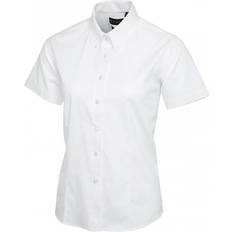 Uneek Ladies Pinpoint Oxford Half Sleeve Shirt - White