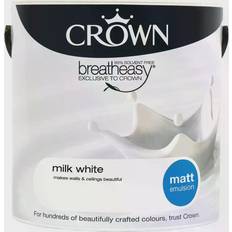 Crown White Paint Crown Breatheasy Ceiling Paint, Wall Paint Milk White 2.5L