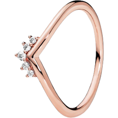 Pandora Rings Pandora Tiara Wishbone Ring - Rose Gold/Transparent