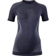 UYN Evolutyon UW Short Sleeve Shirt Women - Charcoal/Anthracite/Aqua