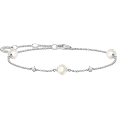 Pearl - Women Bracelets Thomas Sabo Charm Club Delicate Bracelets - SIlver/Pearl/Transparant
