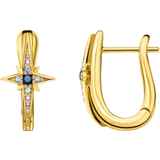 Thomas Sabo Royalty Star Hoop Earrings - Gold/Multicolour