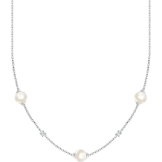 Pearl Necklaces Thomas Sabo Charm Club Delicate Necklaces - Silver/Pearl/Transparent