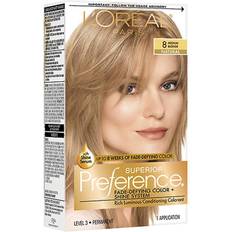 Antioxidants Permanent Hair Dyes L'Oréal Paris Superior Preference Fade-Defying Shine Permanent Hair Color #8 Medium Blonde