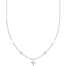 Thomas Sabo Women Necklaces Thomas Sabo Charm Club Delicate Hearts Necklace - Silver/Transparent