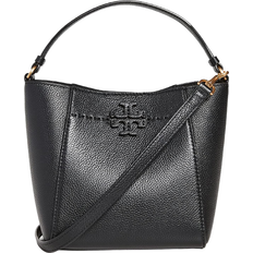Laptop/Tablet Compartment Bucket Bags Tory Burch McGraw Small Bucket Bag - Black
