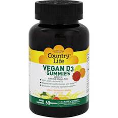 Country Life Vegan D3 Gummies 1000iu Lemon Strawberry & Orange 60 pcs