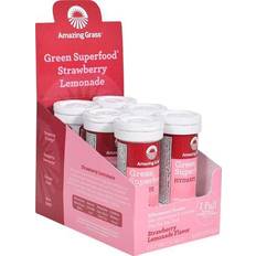 Amazing Grass Green Superfood Hydrate Effervescent Greens Strawberry Lemonade 6 Tubes 10 Tablets Each
