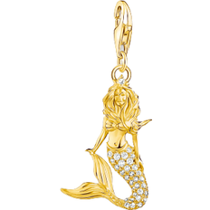 Thomas Sabo Charm Club Collectable Mermaid Charm Pendant - Gold/Transparent