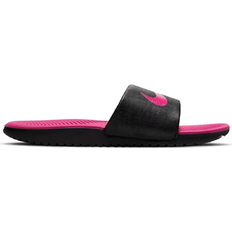 Nike Black Slippers Nike Kid's Kawa Slides - Black/Vivid Pink