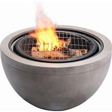 Yellow Fire Pits & Fire Baskets Teamson Burning Fire Pit with Base 30"