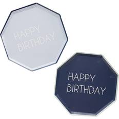 Ginger Ray Happy Birthday Recyclable Paper Plates, Pack of 16