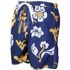 Wes & Willy West Virginia Mountaineers Floral Volley Logo Swim Trunks - Navy