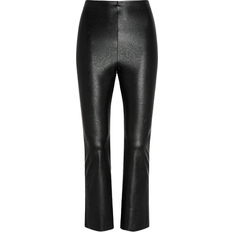 Polyurethane Trousers Commando Faux Leather Crop Flare Legging - Black