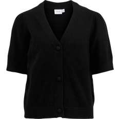 Vila Ril Short Sleeved knitted Top - Black