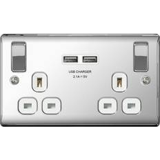 Silver Electrical Outlets & Switches BG NPC22U3W
