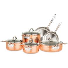 Coppers Cookware Sets Viking Copper Clad Cookware Set with lid 10 Parts