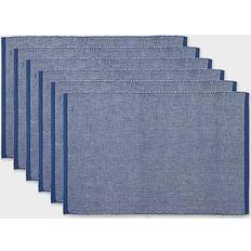 2-Tone Ribbed 6-pack Place Mat Blue (48.26x33.02cm)