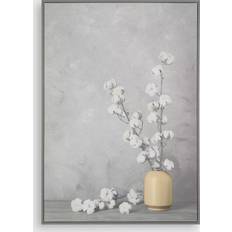 Canvas Framed Art Cotton Flower Sprigs Framed Art 68.6x50.8cm