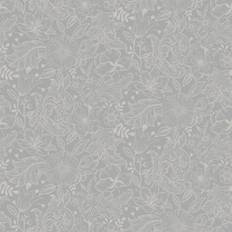 Galerie A-Street Prints Wilma Grey Floral Block Print Non Woven Paper Wallpaper