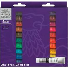 Green Arts & Crafts Winsor & Newton Artisan Water Mixable Oil Paint Set of 20, Assorted Colors, 12 ml, Tubes