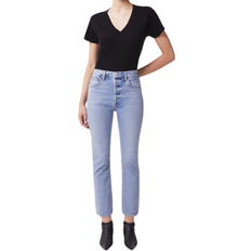Agolde Riley High Rise Straight Crop Jeans - Shiver