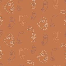 Wallpapers Furn Kindred Faces Wallpaper Terracotta KINDRED/WP1/TCO