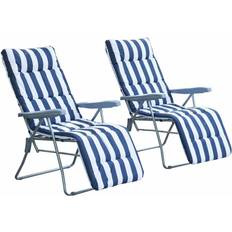Adjustable Backrest Garden Chairs OutSunny Alfresco 2-pack