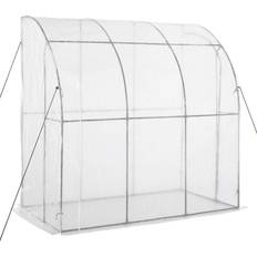 OutSunny Walk-in Lean To Wall Greenhouse With Zippered Door 214X118X212Cm White