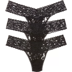 Hanky Panky Signature Lace Low Rise Thongs 3-pack - Black