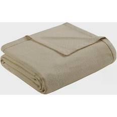 Madison Park Liquid Cotton Blankets Beige (228.6x167.64cm)