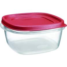 Rubbermaid Easy Find 5 Lids 5 Square Container Clear-Red 1.2 Liter Each Pack of 3 Kitchenware