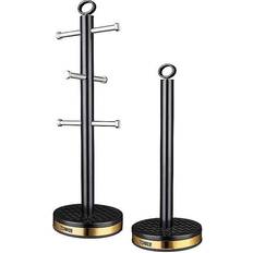 Cups Tower Empire 6-Cup Tree And Towel Pole Set &Ndash; Black Cup