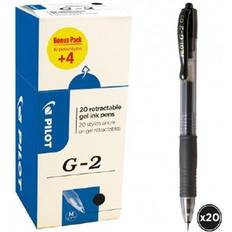 Black Gel Pens Pilot G-207 Rollerball Pens 0.4 mm Black 20 Pieces