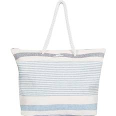Trespass Handbags Trespass Womens/Ladies Totba Tote Bag (25L) (White/Blue Stripe)