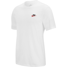 Nike Cotton T-shirts & Tank Tops Nike Sportswear Club T-shirt - White/Black/University Red