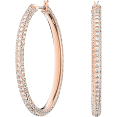 Transparent Earrings Swarovski Stone Hoop Earrings - Rose Gold/Transparent