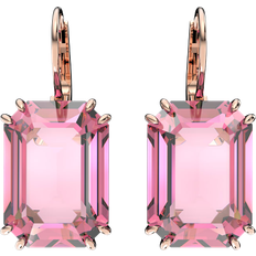 Pink Jewellery Swarovski Millenia Drop Octagon Cut Earrings - Rose Gold/Pink