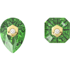 Swarovski Numina Stud Earrings - Gold/Green/Transparent