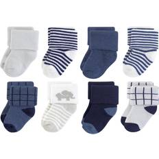 Touched By Nature Organic Terry Socks 8-pack - Blue Elephant (10766421)
