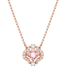 Pink Necklaces Swarovski Sparkling Dance Necklace - Rose Gold/Pink/Transparent