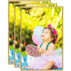 VidaXL Wall Decorations vidaXL Collage 3 pcs for Wall or Table Gold 21x29.7cm MDF Photo Frame