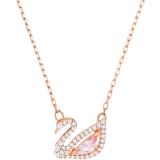 Pink Jewellery Swarovski Dazzling Swan Necklace - Rose Gold/Transparent/Pink