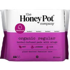 Calming Menstrual Pads The Honey Pot Organic Herbal-Infused Pads with Wings Regular 20-pack