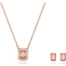Pink Necklaces Swarovski Millenia Octagon Cut Set - Rose Gold/Pink