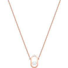 Swarovski Swarovski Sparkling Dance Oval Necklace - Rose Gold/Transparent