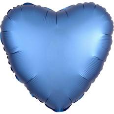 Amscan Hjärtformad folieballong Satine Luxe blå