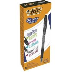 Black Gel Pens Bic Gel-ocity Illusion Erasable Pen Medium Black Pack of 12 943441