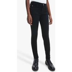 Calvin Klein Trousers Calvin Klein Jeans Embroidered Skinny Jeans - Black