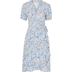 Part Two Claire Dress - Blue Painted Flower